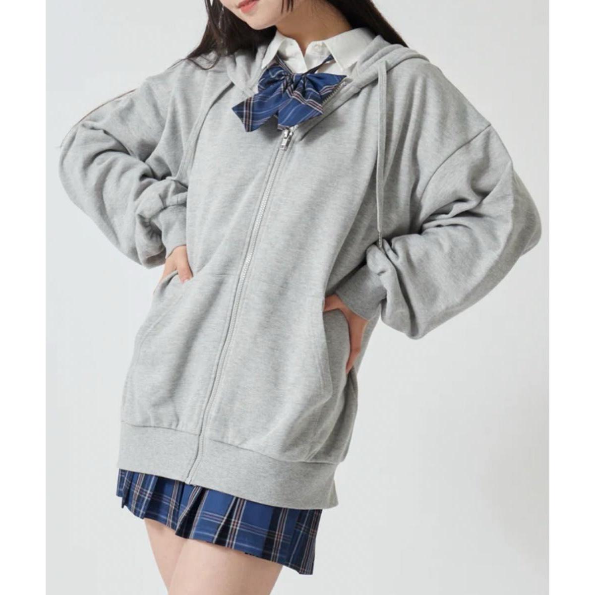 [WEGO Parka] Parka Gray Full Zip F Size WEGOschool High School Student