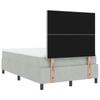 Box Spring Bed with Mattress Light Grey 120 x 200 cm Velvet