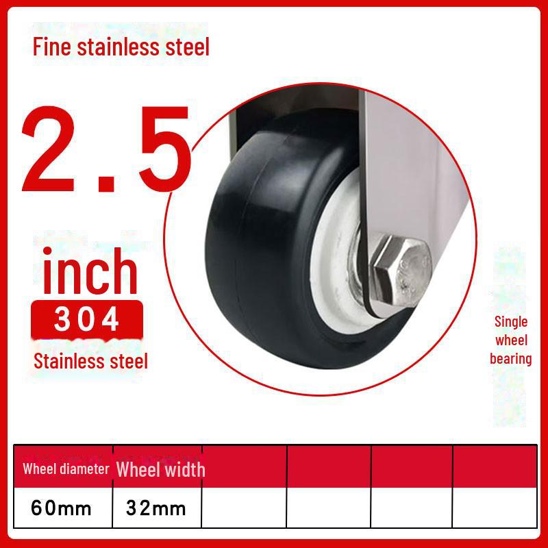 Medium 304 Stainless Steel Silent Caster Wheels with Brakes - Available In 3", 4", and 5" Sizes (Anti-Rust & Labor-Saving)