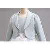 Girls Two Pieces Long Sleeve Color Block Princess Long Formal Dress For Performance Hosting