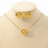 Bow love necklace earrings three-dimensional suit women's collarbone chain fashion jewelry