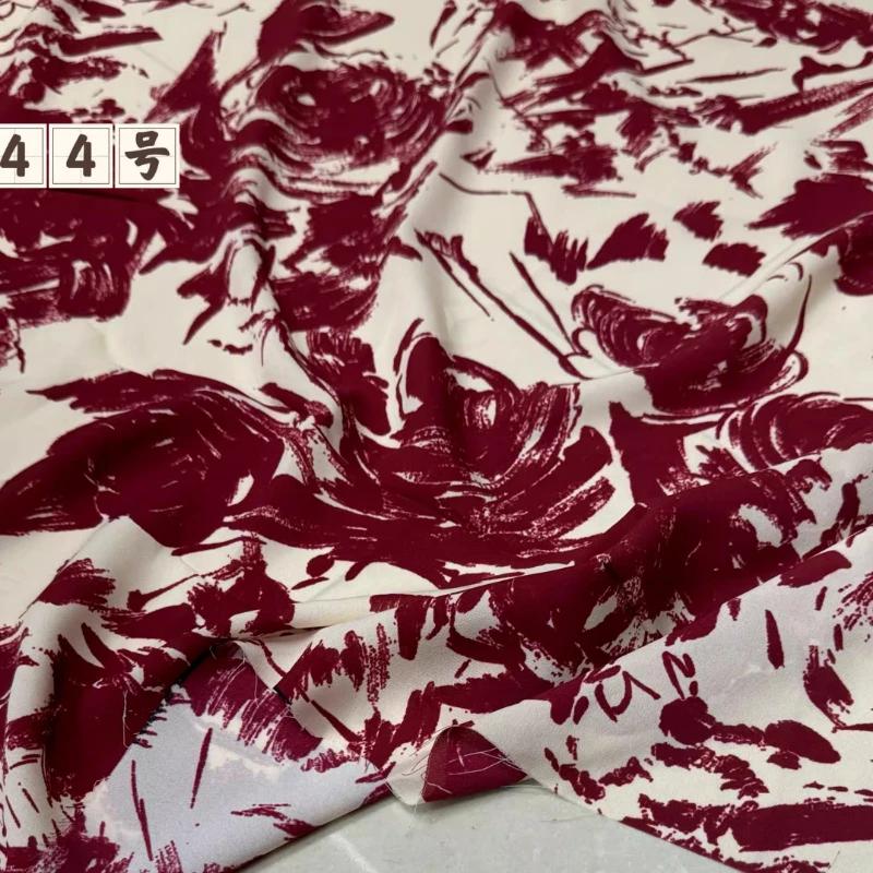 100x150cm Floral Printed Style Fabric Summer Silk Chiffon Fabric for Diy Sewing Soft Comfortable Dress Shirt Pajamas Pants