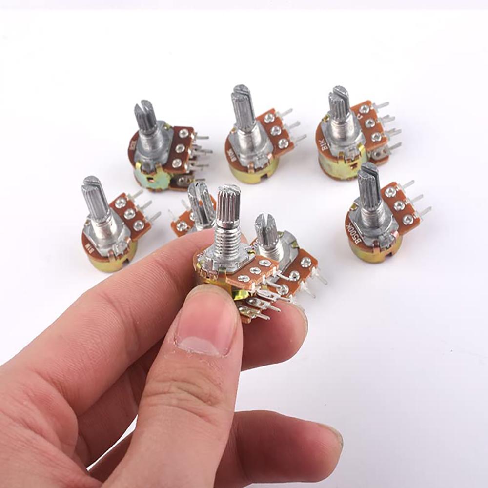 5PCS  20MM 6Pin Taper Rotary Potentiometer Carbon Film Resistors WH148 1K/2K/5K/10K/20K/50K/100K/250K/500K/1M Ohm Potentiometers