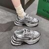 Silver Platform Dad Shoes Show Little Women's New Autumn Double Net Casual and Lightweight Small Sports Shoes