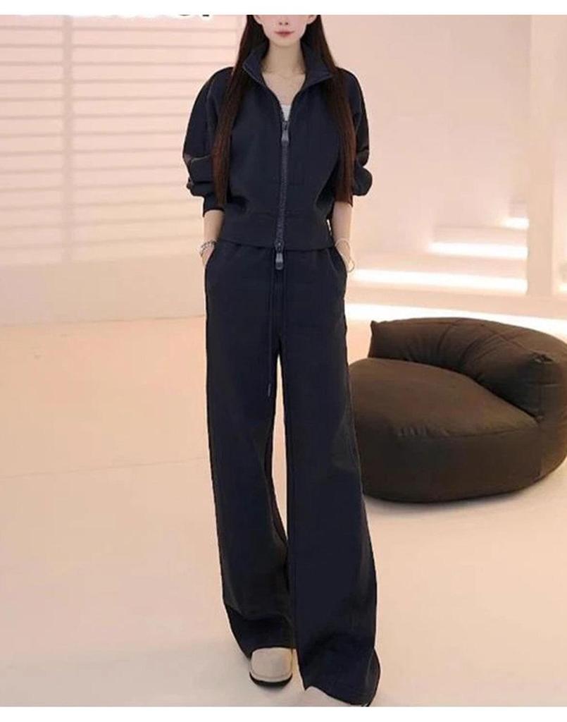 2025 Autumn/Winter Casual Cardigan & Wide-Leg Pants Set