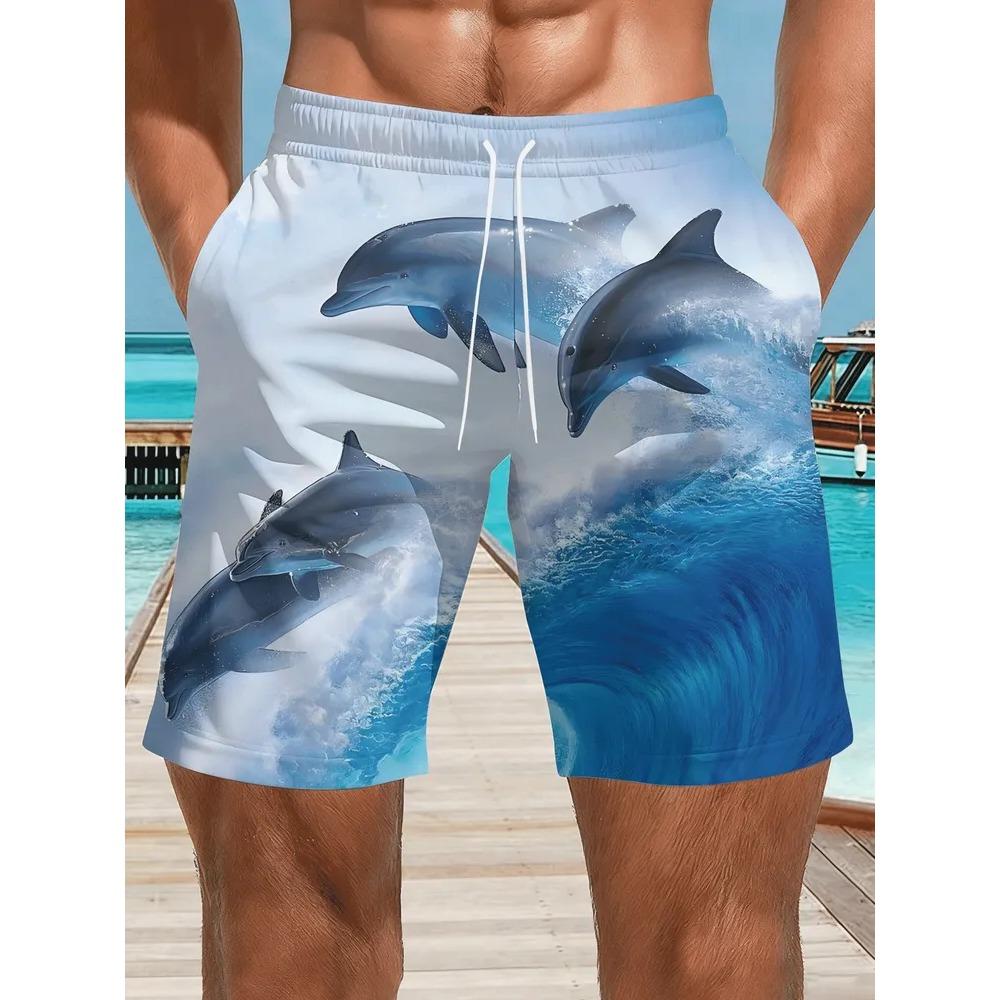 Herren Freizeitshorts Outdoor Bekleidung Kreativ Bunte Fische 3D Gedruckte Shorts Locker Lässig Übergröße Atmungsaktiv Urlaubsstil Sommer Vielseitige Shorts