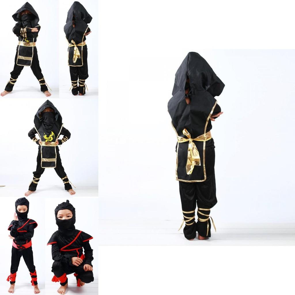 Authentic Japanese Warrior Boys Kids Ninja Assassin Fancy Dress Costume For Parties