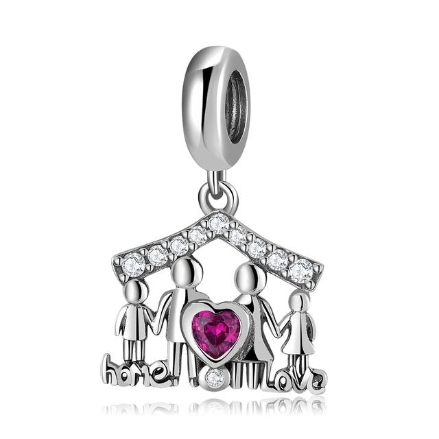 925 Sterling Silver Microphone Shape Flamingo Pink CZ Beads Fit Original Designer Charms Bracelet Bangles DIY Jewelry Making