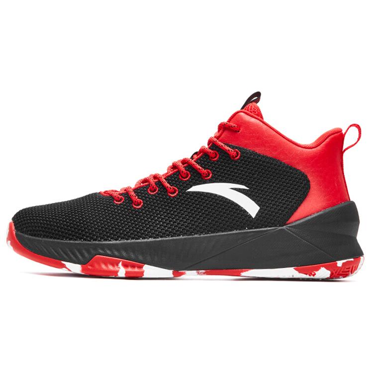 

New Anta Basketball Collection Anti Slip Wear Resistant Mid Top Vintage Basketball Shoes Men s Black Red White 91811104-1 42
