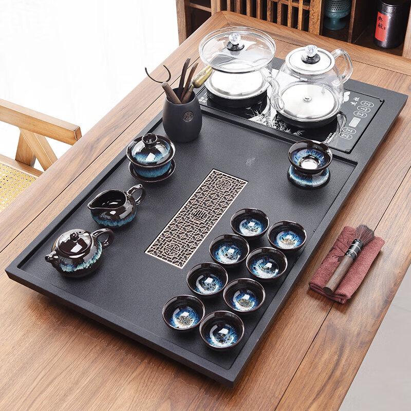 Modern Minimalist Automatic Tea Set with Quartz Stone Tray