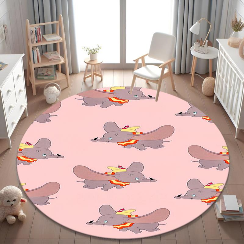 1Pc Elephant Circular Print Rug - home decoration Carpet For Living Room Bedroom Flooring Computer Chair Area Rug