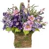 Artificial Easter Hydrangea Flower Basket Pendant Simulation Flower Rattan Basket Ornaments Gifts Home Decor for Porch Farmhouse