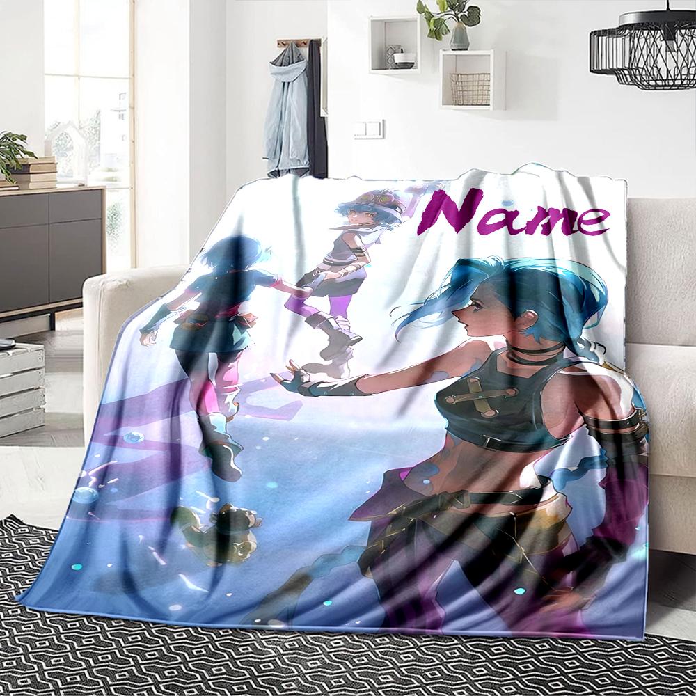 Custom Name Jinx Power Dark Party Blanket For Couch Bed Plush Cozy Fuzzy Blanket Super Soft Warm Blankets For Fall And Winter 091619