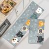 Cute Cat Paw Print Kitchen Rug Set, Non-slip Oil-proof Floor Mat, Washable Runner Carpet for Kitchen Home Decor