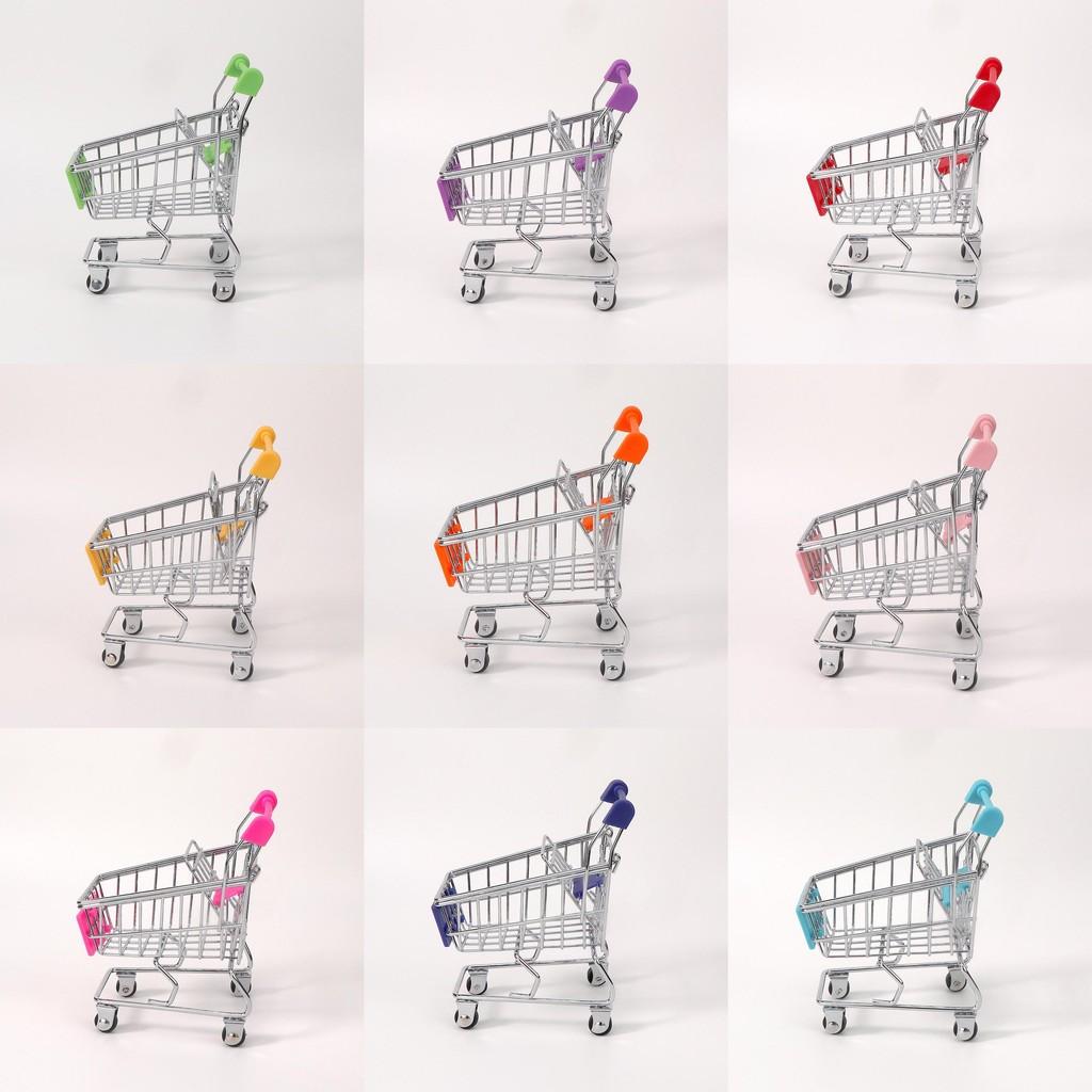 Toy Small Metal Shopping Cart Interactive Features For Kids Role Games Playing