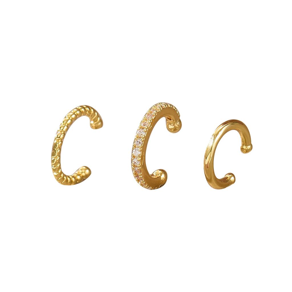 Women's Geometric Zirconia Clip-on Earring Set Ear Cuff No Piercing