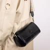 A Retro and Fashionable Single-shoulder Crossbody Bag Made of Leather, Charcoal Top Layer Leather Cylinder Bag