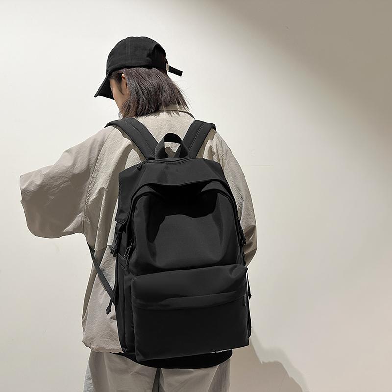Men Large Capacity Backpack Women Solid Color Backpack Junior Senior High School Student Schoolbag