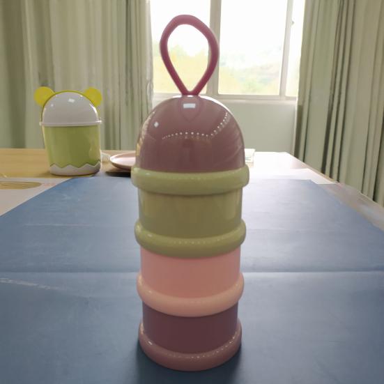 Milk Powder Packing Box Portable 3-Layer Snack Container Food-Grade Plastic Lightweight