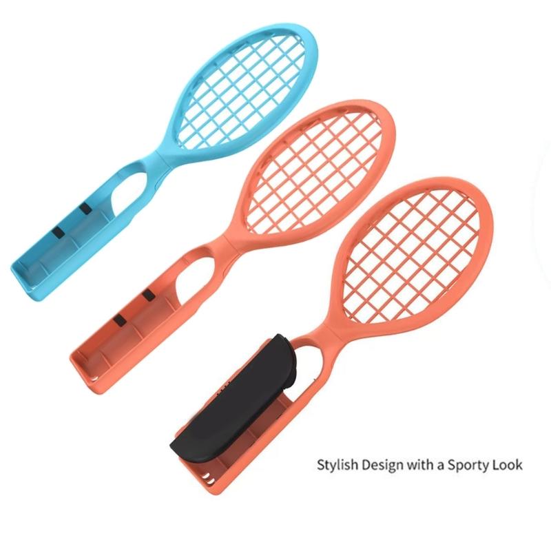 Lightweight Ergonomic Design Tennis Rackets Set Strong Plastic Tennis Rackets Simple to Operate Pair for NS2 Switch2