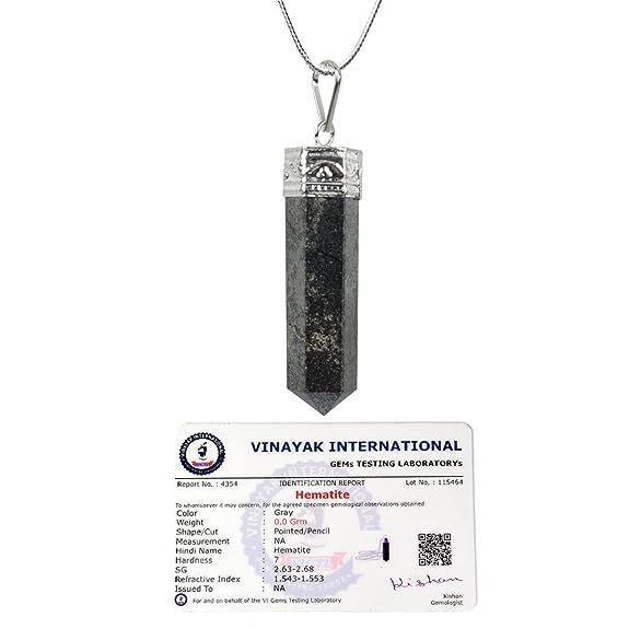 Colgante de lápiz de piedra de cristal de calidad AAA con certificado natural de cristal Reiki con certificado y cadena de metal para curación y piedras preciosas curativas de cristal