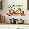 Wandaufkleber mit Früchten und Küchenutensilien, Abnehmbare, Antistatische, Wasserdichte, Selbstklebende PVC-Aufkleber zur Küchen Dekoration