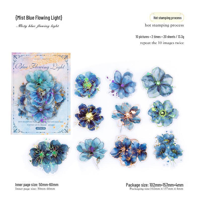 Retro Floral Poetry Matte Sticker Pack for Journals