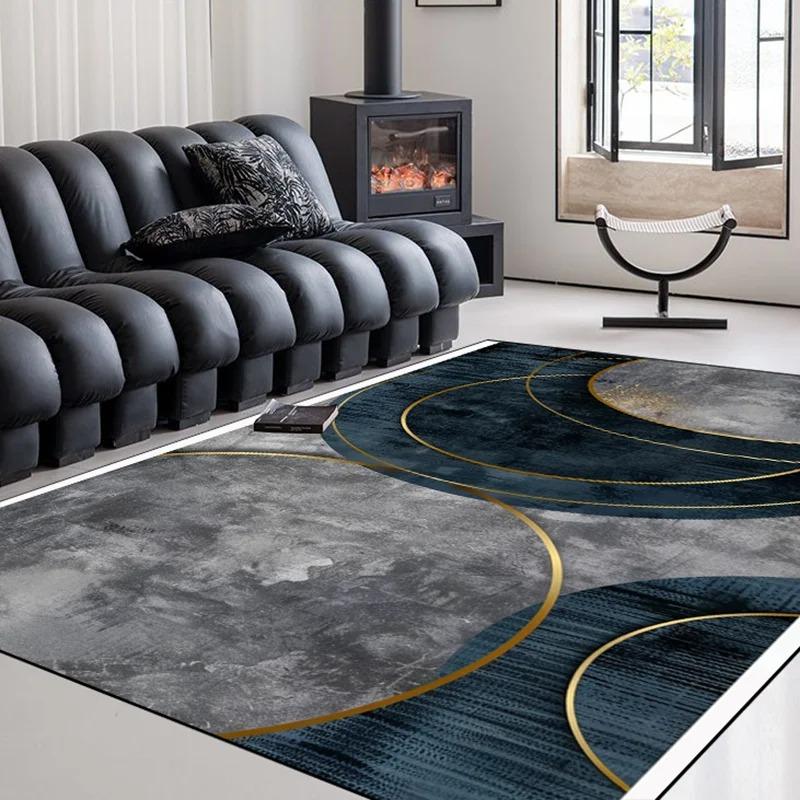 Alfombra Geométrica Moderna de Lujo Ligero para Sala de Estar Alfombra de Área Lavable para el Hogar Felpudo Decorativo Perfecto para Dormitorio Entrada Sala de Estar