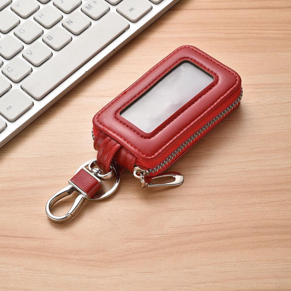 Zipper Coin Purse Leather Car Key Bag Portable Key Holder Organizer Pouch  Men Women