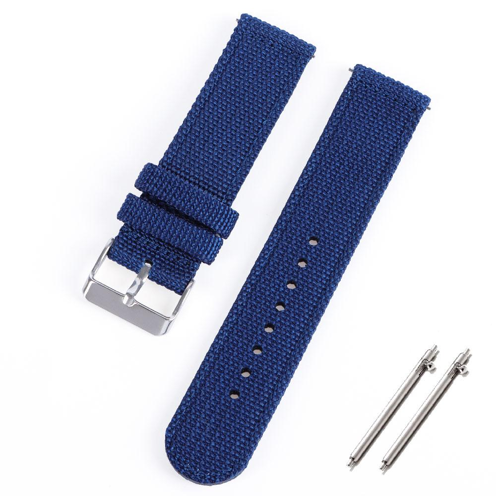Nylon Canvas Quick Release Watch Band 20mm 22mm Replacement Watch Straps for Military Woven Fabric Wrist Band Ribbed Bracelet