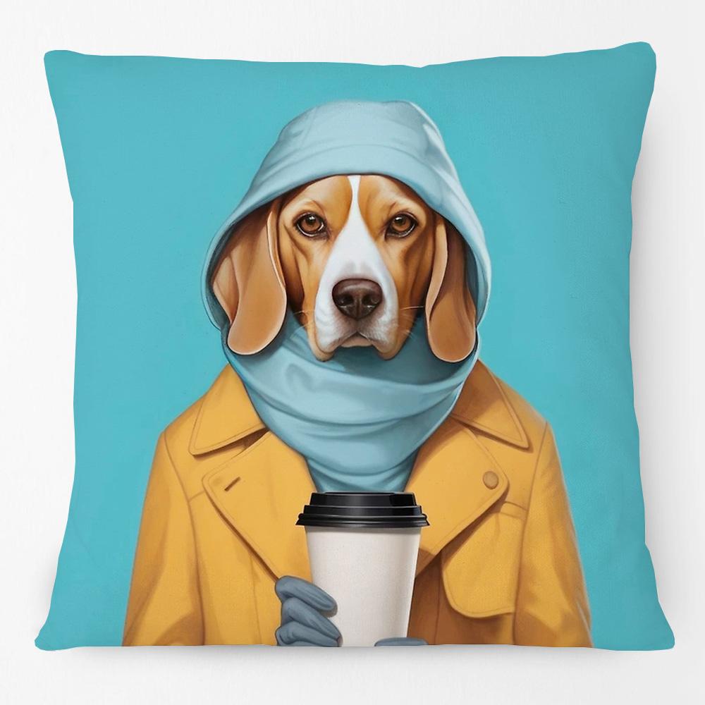 Fashion Dogs Posters Cushion Cover Rottweiler Beagle Australian Shepherd Shorthaired Pointer Dog Print Linen Pillow Case