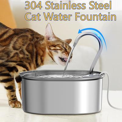 3L Smart Cat Water Fountain 304 Stainless Steel Wireless Sensor Dogs Cats Water Dispenser Auto Puppy Drinker Pets Drinking Bowl