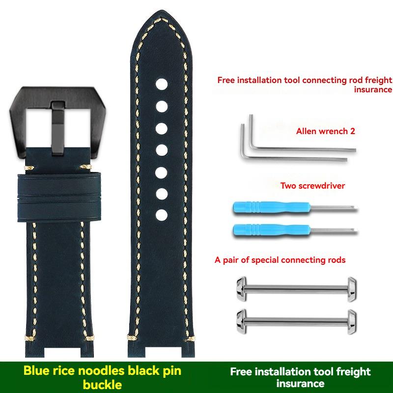 For Crazy Horse Leather Strap CASIO Casio Mountaineering Watch 5470 PRX-8000T/PRX-8001YT Modified Retro Leather Watch Strap