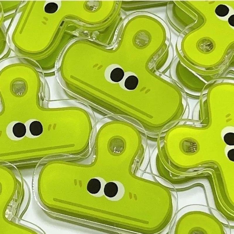 

3шт липкий зажим для заметок ручной зажим для гроссбуха вертикальный боковой зажим уплотнительный зажим для хранения закусок мультяшная милая девочка 3pcs зелёный