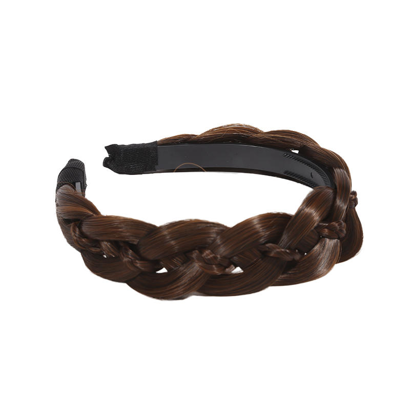Classic Chunky Plaited Synthetic Hair Wide Braided Headband High Elasticity Braids Hair Band Hairpiece for Women