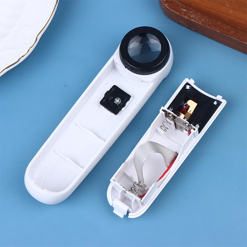 40X Handlupe mit zwei LED-Leuchten Identifikation Schmuck Diamant Jade Spiegel HD Lupe