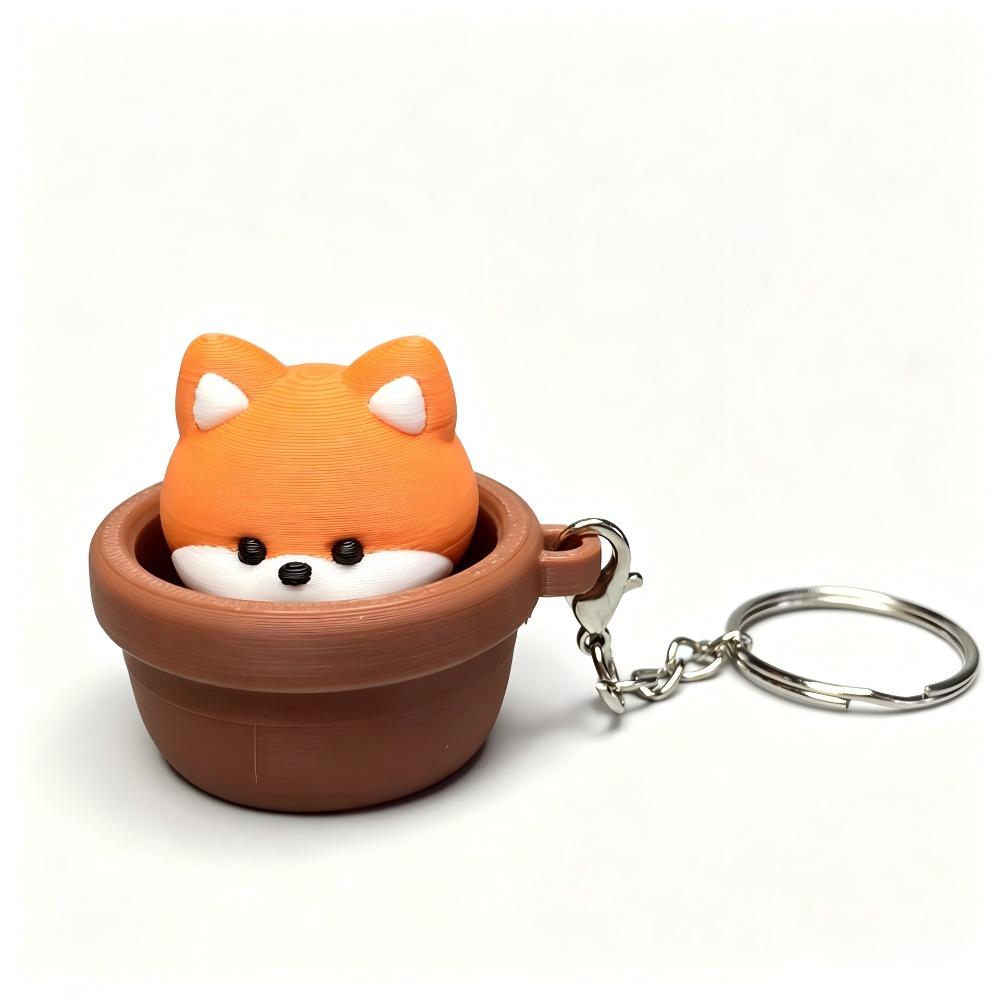 3D-gedruckter Fidget Clicker Schlüsselanhänger Knopfdrücker Tastatur Fidgets Schlüsselanhänger Cartoon-Tiere