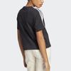 Adidas Striped Print Crew Neck Short Sleeve T-Shirt Women Tops Black HR4913