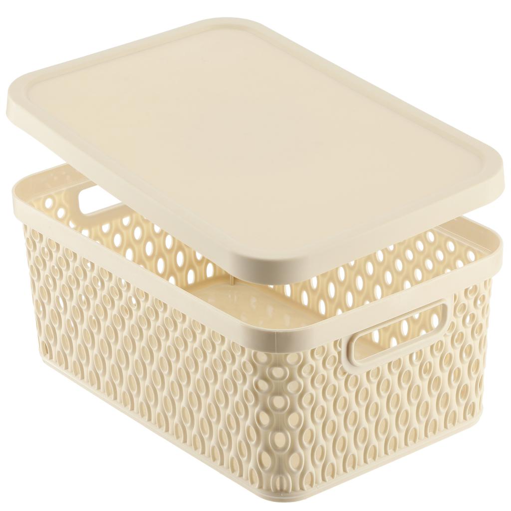 KADAX Basket With Lid Organizer Storage Container Box