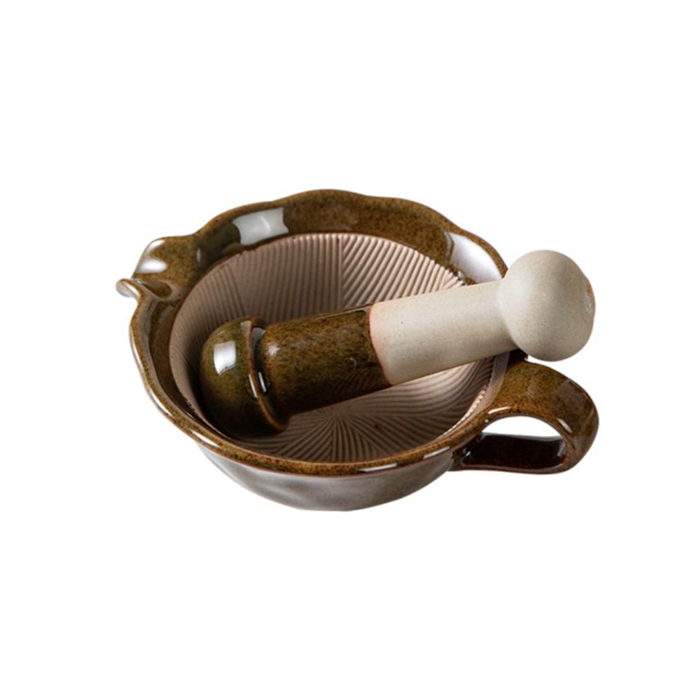 

Vintage Kiln Ceramic Grinding Bowl Manual Garlic Grinder Wasabi Grinding Bowl Chinese Yam зелёный