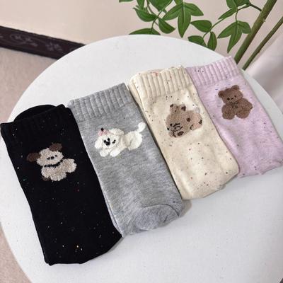Damen Herbst und Winter Süße Cartoon-Tier-Idee Garn im Schlauch Flauschige Baumwollsocken