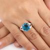 Swiss Blue Topaz Gemstone Silver Ring, 925 Sterling Silver Blue Topaz Ring, Round Bezel Set Ring, December Birthstone Gift RR-83-2