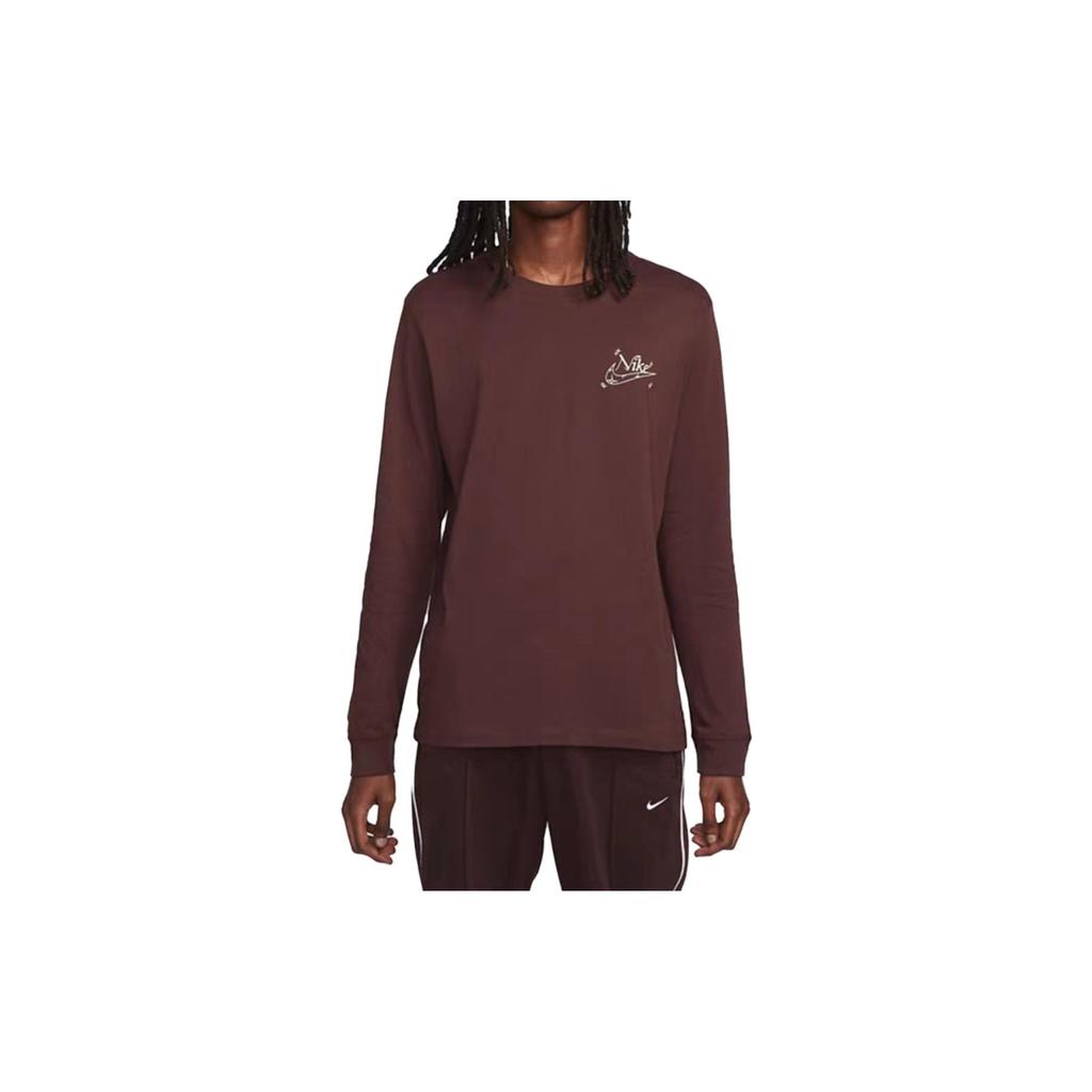 Nike T Shirts Men's Light Brown Crew Neck Moderate Straight Fit DZ2828-227