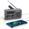 Greeshow Emergency Solar Hand Crank Radio AM/FM/SW with LED Flashlight SOS Alarm 2000mAh Power Bank