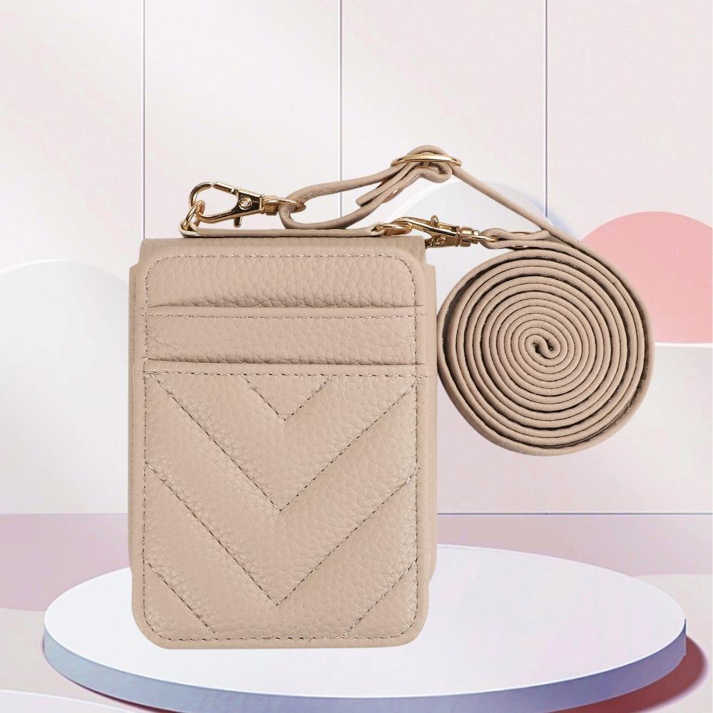 Crossbody Leather Phone Case for Samsung Galaxy Z Flip 6 5 4 3 Flip6 Flip5 Flip4 Flip3 Wallet with Card Holder Protection Cover