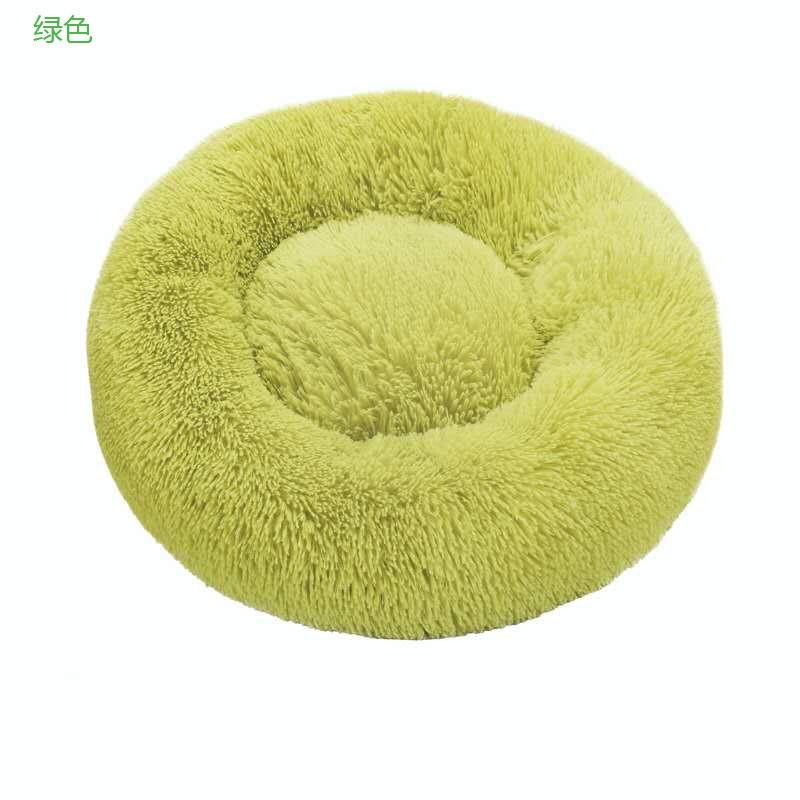 Soft Plush Round Pet Bed Dogs Cats Washable Cozy Nesting Cushion In Multiple Colors Sizes