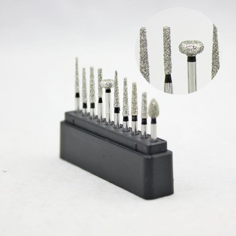 10pcs FG1.6 Dental Diamond Burs Set for Porcelain Polishing Dentist Product