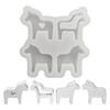 Food Grade Silicone Dalahorse Mould Set With Four Designs For Plasters Craft Projects And Gift Making