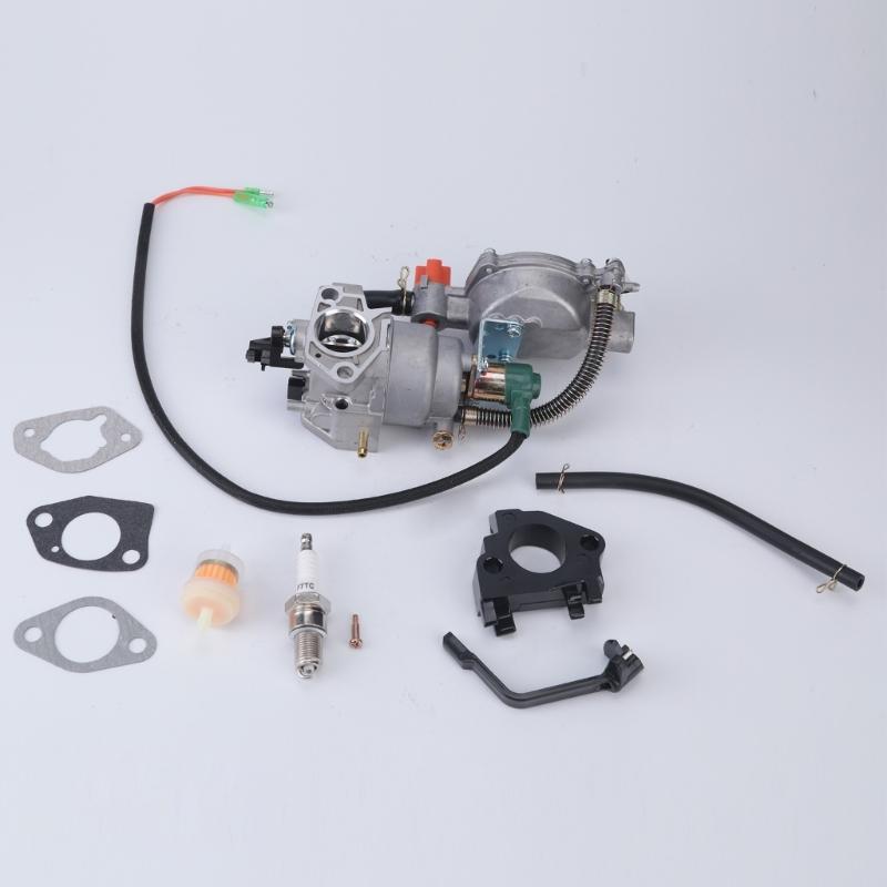 188F Generator Carburetor Assembly, Metal Service Part with Visible Mounting Openings and Hose Connections for Equipment Maintenance