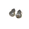 S925 Sterling Silver Earrings with Gentle Gourd Design and 6mm Freshwater Pearls